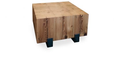 wooden block coffee table
